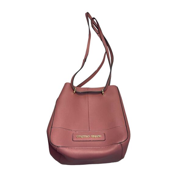 Christian Siriano for Payless Womens Handbag Pink Faux Leather Snap Shoulder Bag - Picture 1 of 11